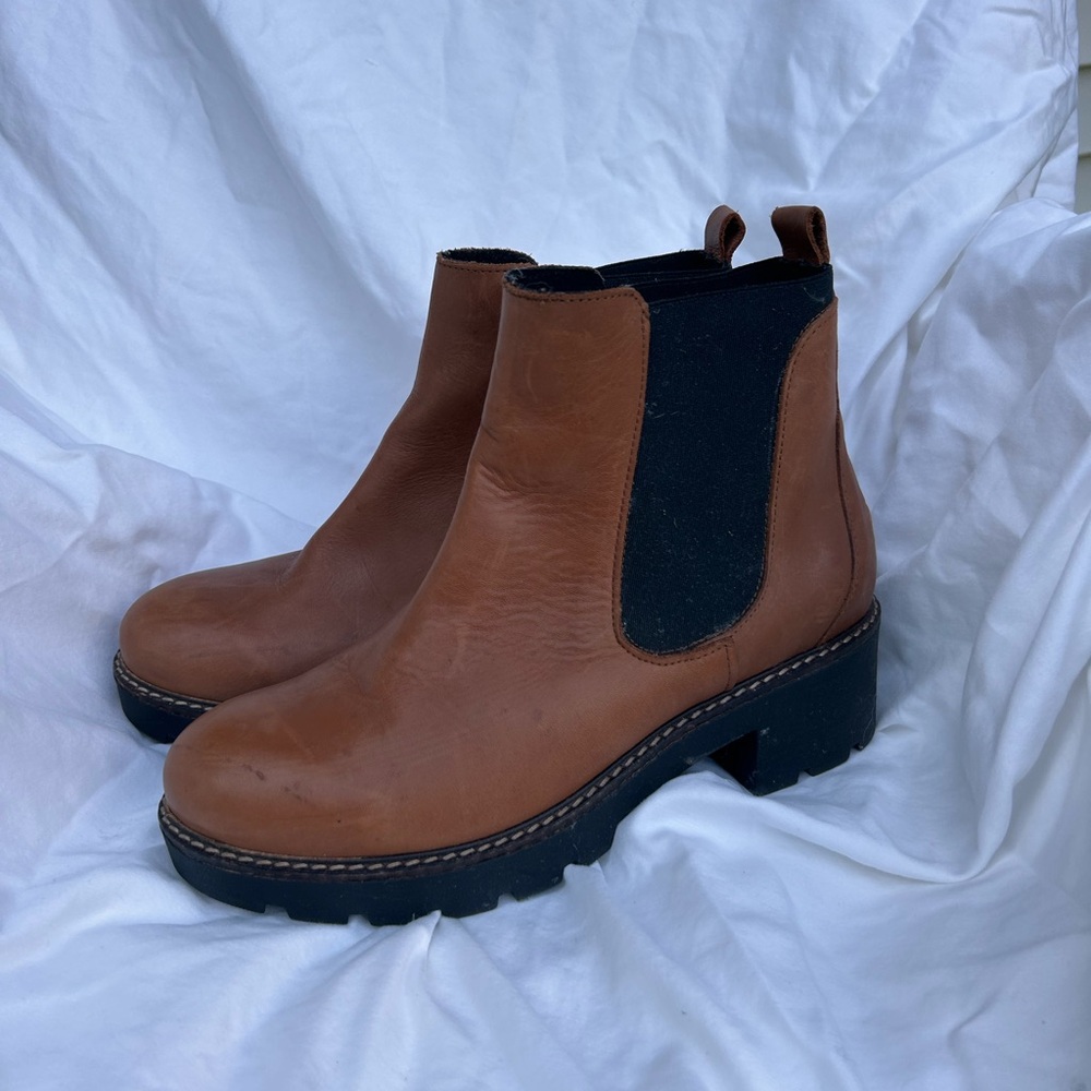 Boho platform brown boots